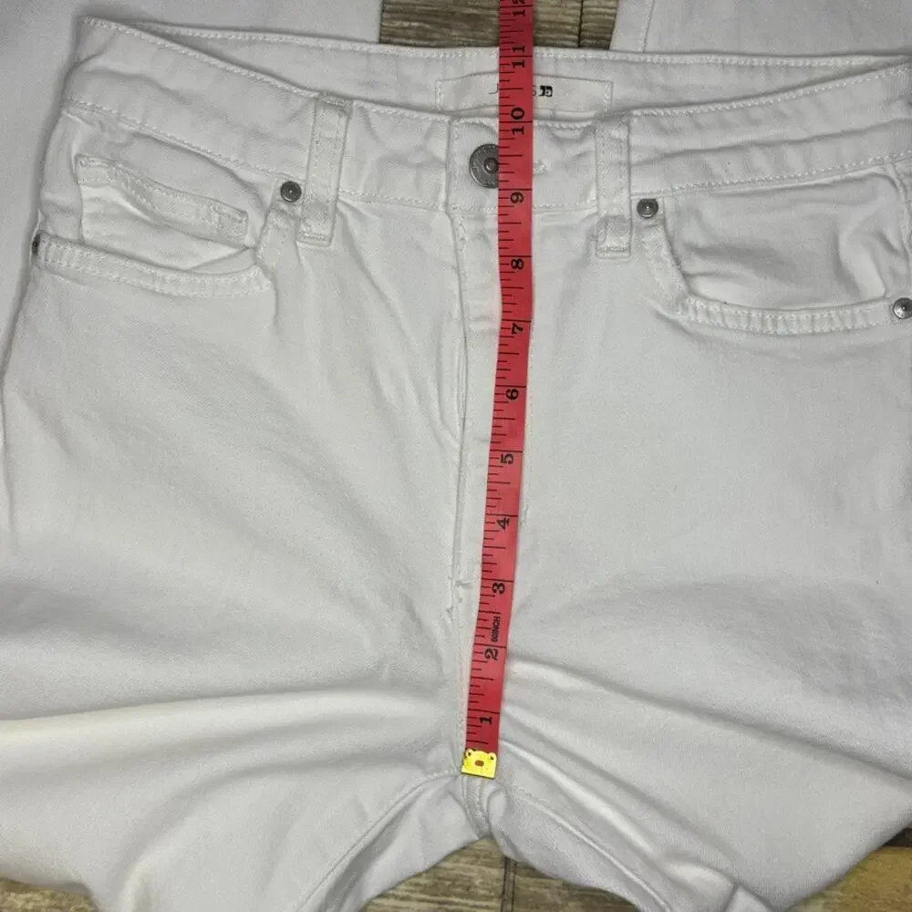 Joe's Jeans Chastity High Rise Straight Crop Hippie White Raw Hem‎ Sz 26